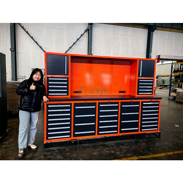 Orange multi-layer drawer tool workbench
